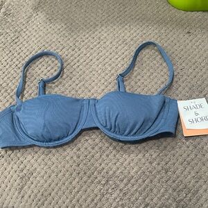 Shade & Shore Textured Blue bikini top